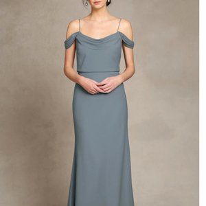 Jenny Yoo Sabine Bridesmaids Dress - Mayan Blue Size Six